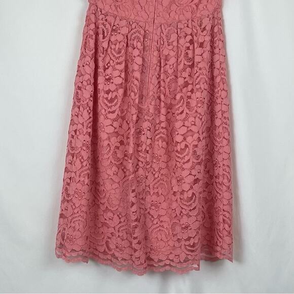 David’s Bridal Coral Lace Halter BalletCore Party Event Dress NWOT Size 2 - Picture 7 of 12